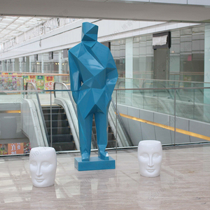 玻璃鋼抽象人物雕塑 多邊形裝飾雕塑廠家