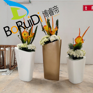 玻璃钢花盆 异形创意花盆花盆组合 斜口花盆